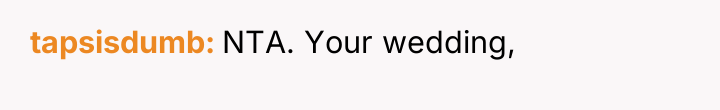 tapsisdumb NTA. Your wedding,