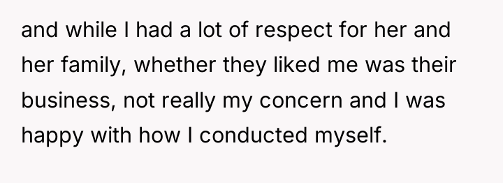 and while I had a lot of respect for her...