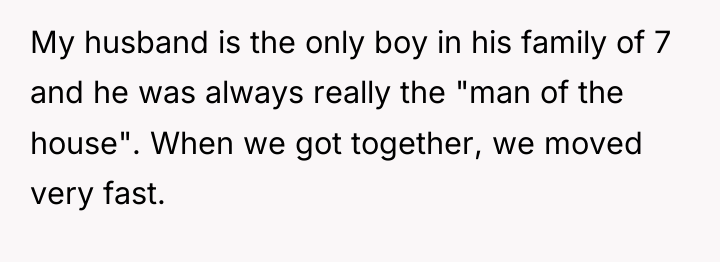 My husband is the only boy in his family of...