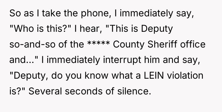 So as I take the phone, I immediately say, "Who...