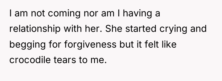 I am not coming nor am I having a relationship...