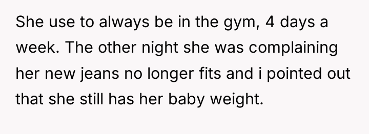 She use to always be in the gym, 4 days...