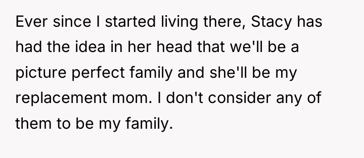 Ever since I started living there, Stacy has had the...