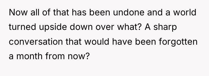 Now all of that has been undone and a world...