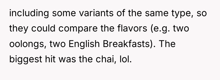 including some variants of the same type, so they could...