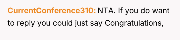 CurrentConference310 NTA. If you do want to reply you could...