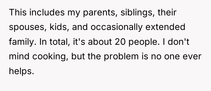 This includes my parents, siblings, their spouses, kids, and occasionally...