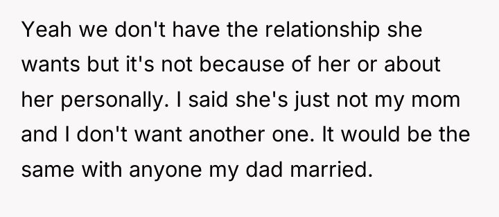 Yeah we don't have the relationship she wants but it's...