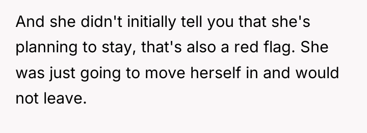 And she didn't initially tell you that she's planning to...