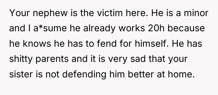 Your nephew is the victim here. He is a minor...