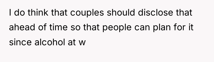 I do think that couples should disclose that ahead of...