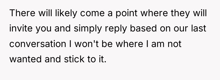 There will likely come a point where they will invite...