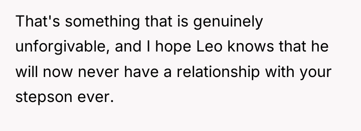 That's something that is genuinely unforgivable, and I hope Leo...