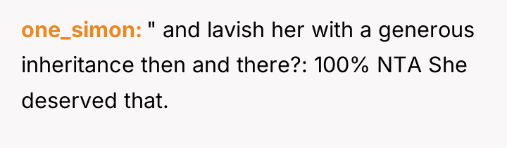 one_simon " and lavish her with a generous inheritance then...