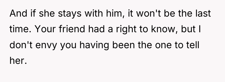 And if she stays with him, it won't be the...