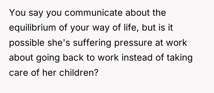 You say you communicate about the equilibrium of your way...