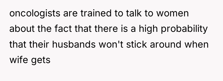 oncologists are trained to talk to women about the fact...