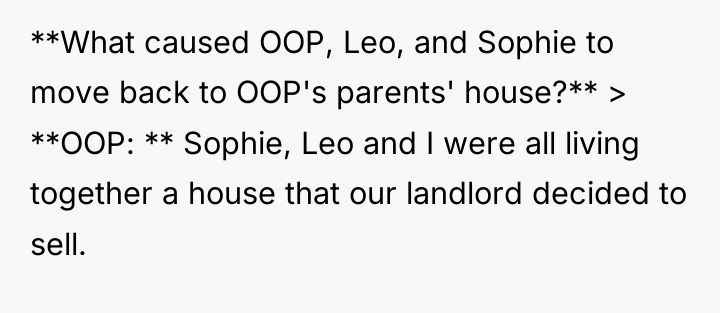 **What caused OOP, Leo, and Sophie to move back to...