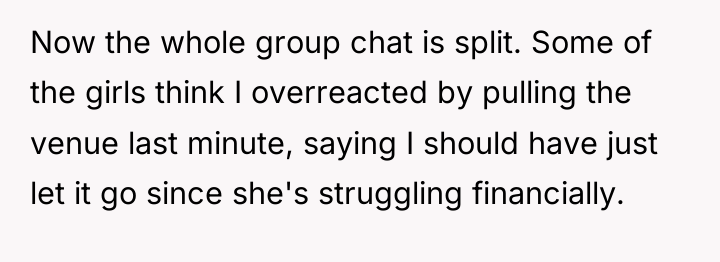 Now the whole group chat is split. Some of the...