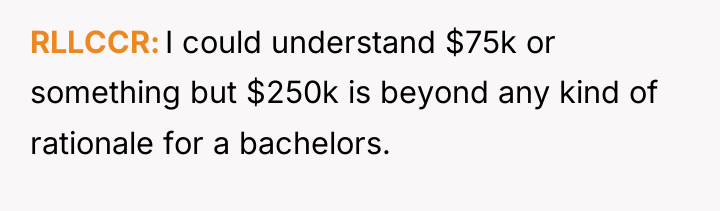 RLLCCR I could understand $75k or something but $250k is...