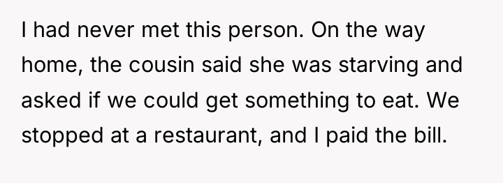 I had never met this person. On the way home,...