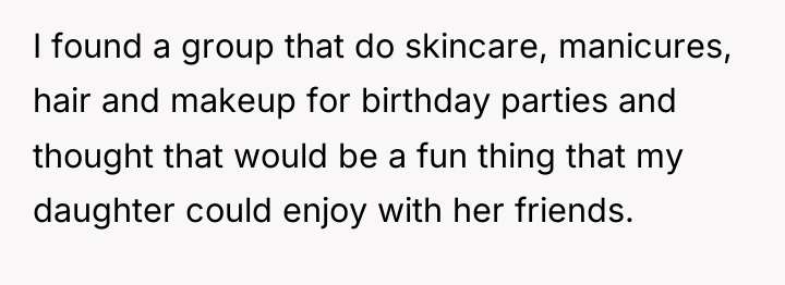 I found a group that do skincare, manicures, hair and...
