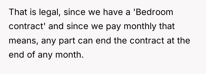 That is legal, since we have a 'Bedroom contract' and...