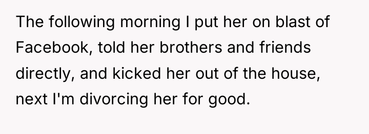 The following morning I put her on blast of Facebook,...
