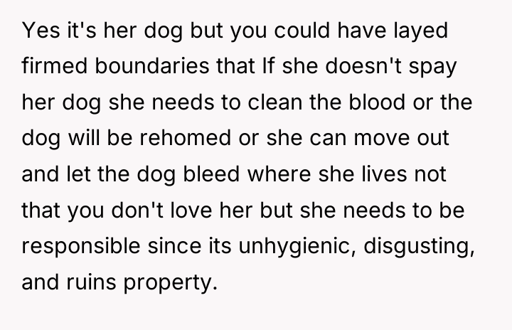 Yes it's her dog but you could have layed firmed...