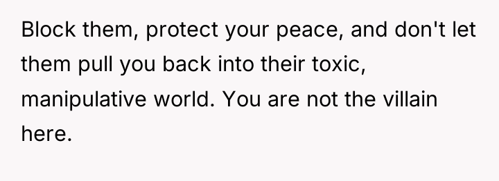 Block them, protect your peace, and don't let them pull...