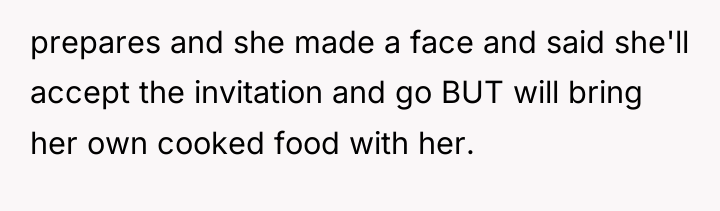 prepares and she made a face and said she'll accept...