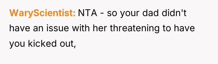 WaryScientist NTA - so your dad didn't have an issue...