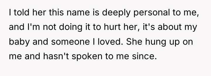 I told her this name is deeply personal to me,...