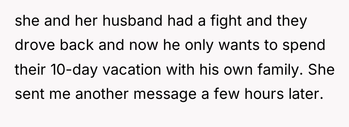 she and her husband had a fight and they drove...