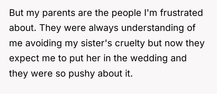 But my parents are the people I'm frustrated about. They...