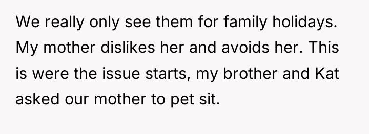 We really only see them for family holidays. My mother...