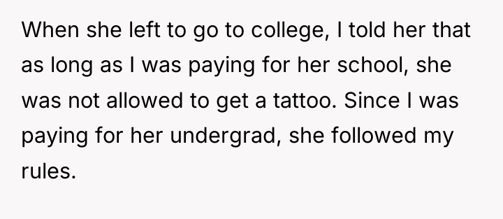When she left to go to college, I told her...