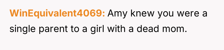WinEquivalent4069 Amy knew you were a single parent to a...