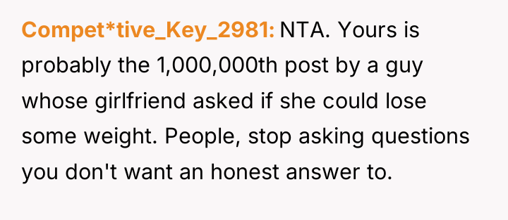 Compet*tive_Key_2981 NTA. Yours is probably the 1,000,000th post by a...