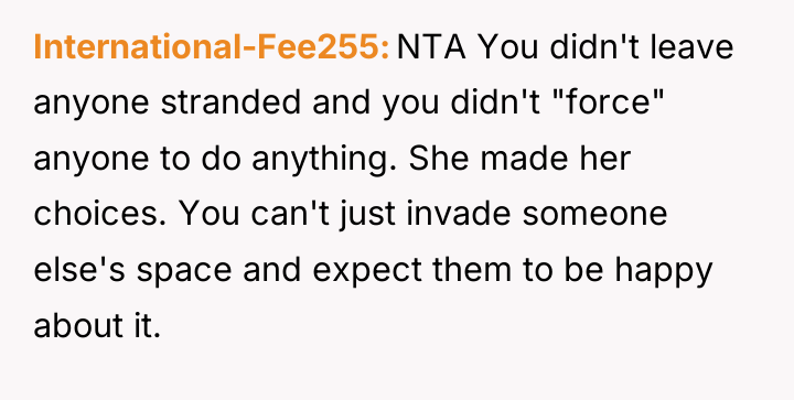 International-Fee255 NTA You didn't leave anyone stranded and you didn't...