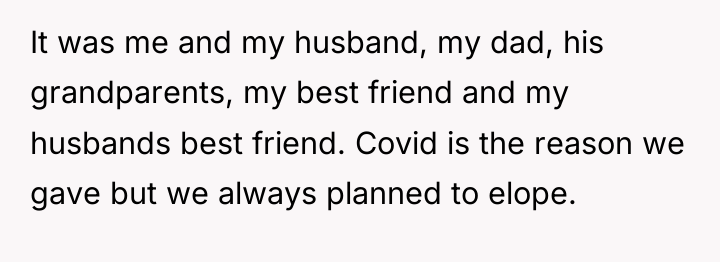 It was me and my husband, my dad, his grandparents,...