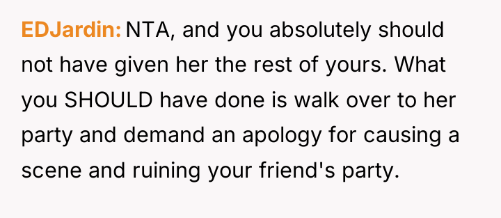 EDJardin NTA, and you absolutely should not have given her...