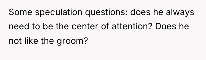 Some speculation questions: does he always need to be the...