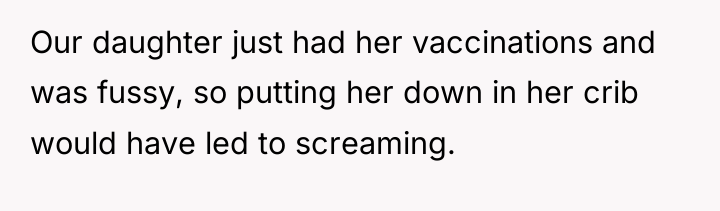 Our daughter just had her vaccinations and was fussy, so...