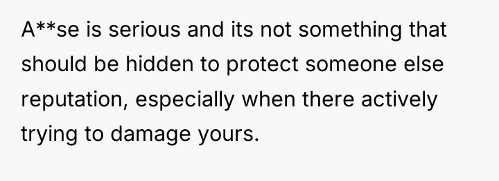 A**se is serious and its not something that should be...