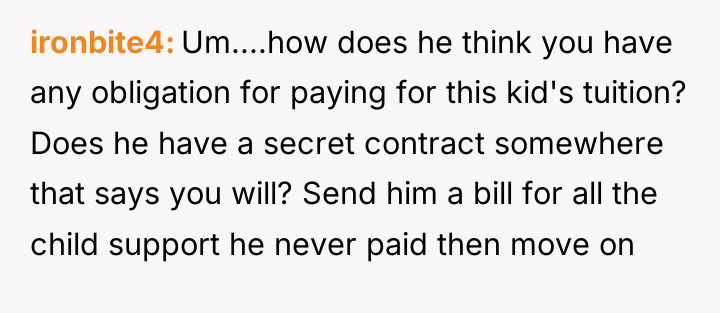 ironbite4 Um....how does he think you have any obligation for...