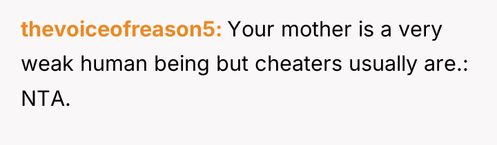 thevoiceofreason5 Your mother is a very weak human being but...