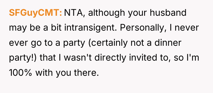 SFGuyCMT NTA, although your husband may be a bit intransigent....