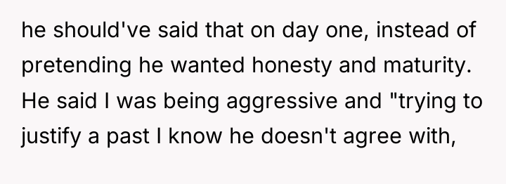 he should've said that on day one, instead of pretending...