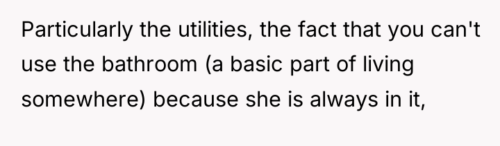 Particularly the utilities, the fact that you can't use the...